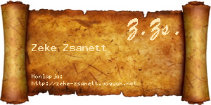 Zeke Zsanett névjegykártya